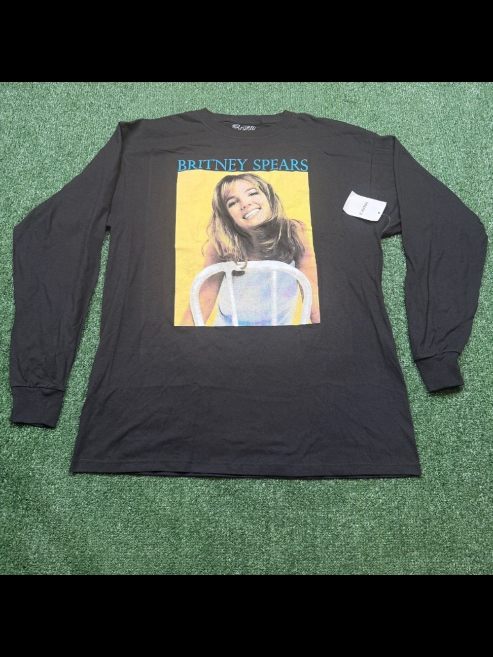 Britney Spears T Shirt Mens Size L Black Long Sleeve Crew Neck Casual